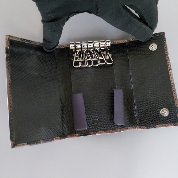 Prada Brown and Black Camouflage Keys Holder Wallet - Picture 6 of 13